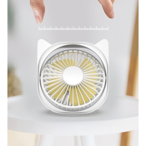 Mini ventilator pentru birou cu usb, Flippy, rotire 360 grade, 3 viteze, 13.5 x 12,8 cm, Alb - Img 5