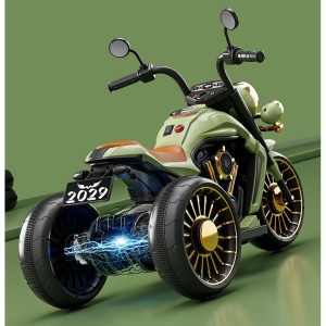 Motocicleta Electrica Flippy, cu Acumulator, Telecomanda, Bluetooth, Sistem Anti-Rasturnare, Sistem de Lumini si Sunet, 1-8 Ani, 93 x 48 x 63 cm, Verde - Img 6