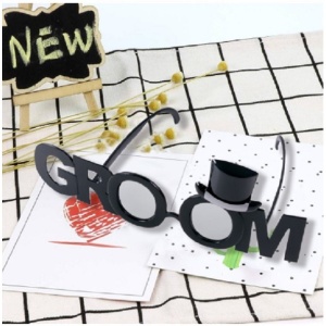 Ochelarii Decorativi, Flippy, Tema Nunta, Model Groom (Ginere), din Plastic, Negru - Img 3