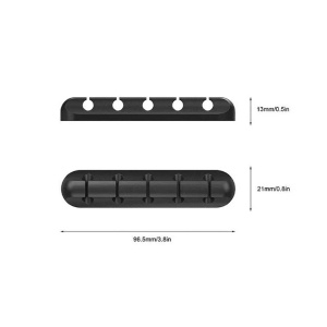 Organizator Cabluri, Flippy, Cable Clips, Fixare Dublu Adeziv, Silicon, 5 Sloturi, Negru - Img 4