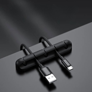 Organizator de Cabluri, Flippy, Autoadeziv, Multifunctional, 5 Locuri de Suport, 9.6x2.2cm, Negru - Img 2