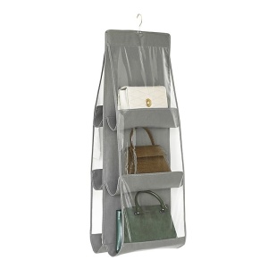 Organizator Genti 6 Compartimente Flippy, Suspendabil, 85 x 36 cm, gri - Img 5