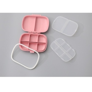 Organizator medicamente, Plastic, 8 compartimente, 0.1 L, Roz, Flippy, 11 x 7 cm - Img 3