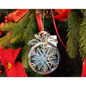 Ornament brad de Craciun, Iridescent, Rotund, 8 cm x 11 cm, Plastic, Flippy - Img 2