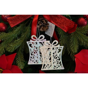 Ornament brad de Craciun, Perlat, in forma de Cadou, 9 cm x 11 cm, Plastic, Flippy - Img 2