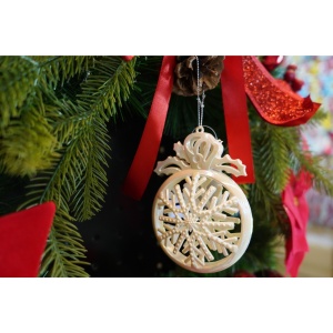 Ornament brad de Craciun, Perlat, Rotund, 8 cm x 11 cm, Plastic, Flippy - Img 2