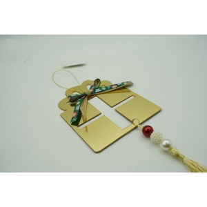 Ornament brad, Flippy, Cadou, Auriu, Lucios, 16*28CM, Acril, Interior/ Exterior - Img 4
