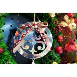 Ornament brad, Flippy, Rotund, Argintiu, Lucios, 14*26CM, Acril, Interior/ Exterior - Img 7