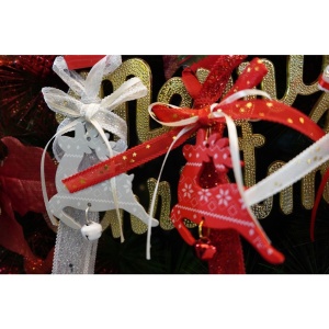 Ornament de brad craciun cerb, Flippy, gri, lemn, 25 cm - Img 6