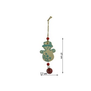 Ornament de brad om de zapada, Flippy, multicolor, lemn, 17 cm - Img 6