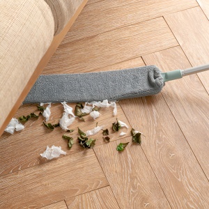Pamatuf pentru Curatat Praful, Flippy, Model Slim pentru Zone Greu Accesibile, Maner Extensibil, Laveta Microfibra Inclusa, Usor de Curatat, Albastru Gri - Img 7
