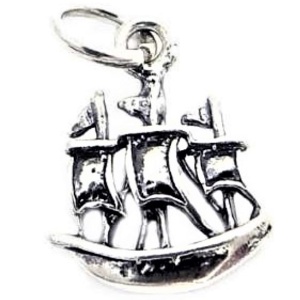 Pandantiv din Argint 925 Jolie Silver, Model Corabie, 18 x 10 mm, 1.1 g - Img 1