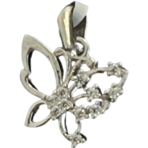 Pandantiv din Argint 925 Jolie Silver, Model Fluturas Rodiat cu Zirconii, 20 x 15 mm, 1.6 g - Img 1