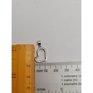 Pandantiv, Jolie Silver, Argint 925, Model Inima Contur Asimetrica, 1.4 G, 1.6 x 1.2 Cm - Img 3