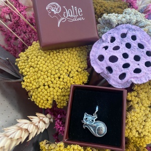 Pandantiv, Jolie Silver, Argint 925, Model Pisica, 1.4 g, 12x18 mm - Img 2