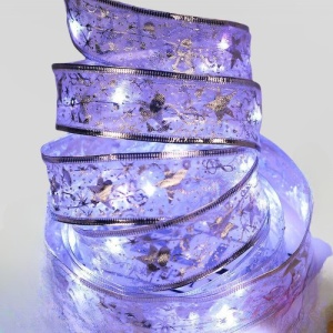 Panglică LED de Crăciun Flippy Aurie, lungime 20 m , 200 LED-uri, Baterii, Alb rece - Img 5
