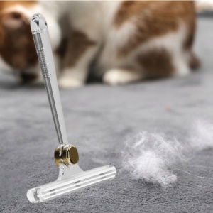 Perie de Indepartare a Scamelor, Flippy, pentru Haine si Par de Animale, cu Doua Fete, Manual, Multifunctional, 12x14.5 cm, Accesoriu pentru Casa, Alb - Img 8