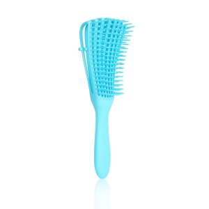 Perie Flexibila, Flippy, pentru Descurcat Par Cret/Umed si Uscat, 8 Brate Mobile, din TPE, 24.5 x 4.5 x 2 cm, Albastru - Img 1