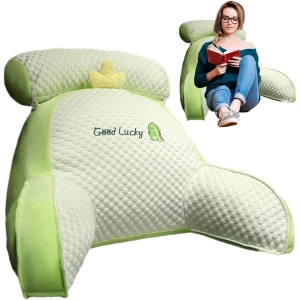 Perna Multifunctionala, Flippy, Spatar pentru Pat, Protectie Lombara, Marime Medie, 60 x 40 cm, din Plus, Model Dinozaur, Verde - Img 2