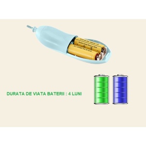 Pila Electrica Unghii pentru Bebelusi, Flippy, 6 Piese, 15 x 4.5 x 3 cm, Silentios, 0-3 Ani, 4 Trepte de Viteza, Albastru - Img 6