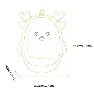 Pisoar pentru Baieti, Flippy, 0-8 Ani, in Forma de Cerb, Perie Inclusa, Montare pe Perete, Carlig Autoadeziv Inclus, 29.8 x 23.8 cm, Albastru - Img 5