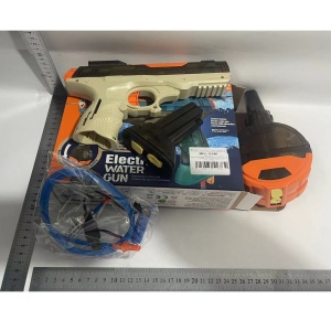 Pistol cu Apa Electric, Flippy, 2 Rezervoare 75/350 ml, din ABS+Silicon, Baterie, Incarcare USB, Conectare la Furtun, +6 Ani, Maro - Img 7