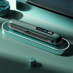 Placa de Par fara Fir, Flippy, Adaptor Tip C, 4 Trepte de Temperatura, Tensiune 5V, Capacitate Baterie 5000 mAh, Indreptat, Ondulat, 23.5x3.3x4.5 cm, Verde - Img 9