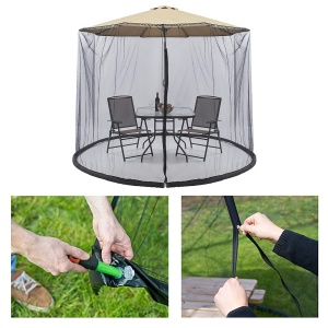 Plasa anti-tantari si insecte Flippy, pentru umbrela de soare, inaltime 2.3, diametru 3 m, negru - Img 5