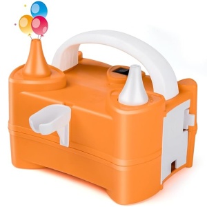 Pompa Electrica de Umflat Baloane, Flippy, cu Doua Iesiri, 220V, Putere 400W, Accesorii petrecere, Portocaliu - Img 1