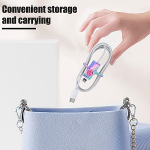Protectie cablu USB, din silicon, model 2, multicolor - Img 3