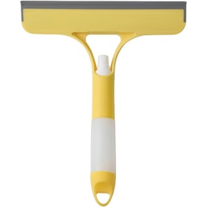 Racleta de Curatare 3 in 1, Flippy, Multifunctional, Pentru Casa si Masina, Pulverizator de Spray, Racleta din Silicon si Burete, 21.5 x 25.7 cm, Galben - Img 1