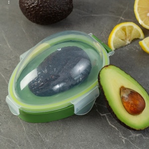 Recipient de Depozitare Avocado, Flippy, Etans, pentru Frigider, din Plastic, Mentinere Proaspata, 15.3x11x8 cm, Verde - Img 2