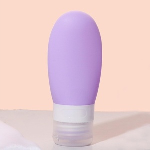 Recipient Portabil din Silicon Elegant de Voiaj, Sticla de Calatorie, Flippy, Potrivita pentru Lotiune, Sampon si Alte Lichide, Anti-scurgere, cu Posibilitate de Reumplere, Capacitate 90mL, Mov - Img 4