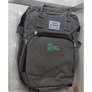 Rucsac Multifunctional pentru Mamici, Flippy, cu Patut Pliabil si Baza de Schimbat, Rezistent la Apa, Capacitate Mare, Usor, Compartimente Multiple, Buzunar Termic pentru Lapte, 42 x 32 x 22 cm, Gri - Img 2