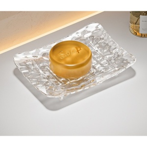 Savoniera din Plastic Flippy, 15 x 9 cm, cu Scurgere Apa, Design Modern, Transparent - Img 2