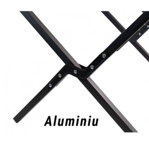 Scaun camping, Aluminiu, Pliabila, Flippy, 52 x 53 x 80 cm, Negru - Img 6