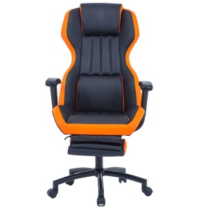 Scaun de birou directorial US77 Kronos, negru si portocaliu, 65x64x114-122 cm - Img 2