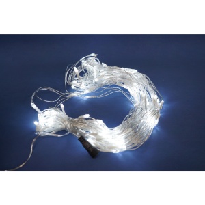 Sectiune Instalatie de Craciun Flippy, Tip Plasa, 160 LED-uri, 2 m x 2 m, 8 jocuri de lumini, Interconectabila, Fir transparent, Alb rece - Img 4