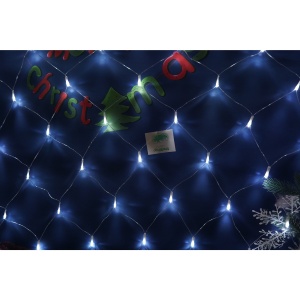 Sectiune Instalatie de Craciun Flippy, Tip Plasa, 160 LED-uri, 3 m x 1 m, 8 jocuri de lumini, Interconectabila, Fir transparent, Alb rece - Img 3