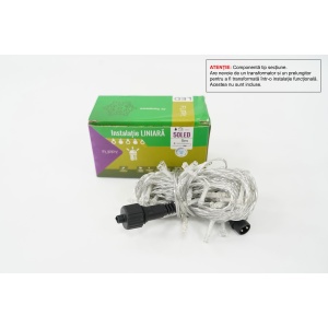 Sectiune Instalatie de Craciun Tip Liniar, 8 jocuri de lumini, Fir Transparent, 5 m, 50 LED -uri, Alb Rece, Nu contine Alimentator ! - Img 2