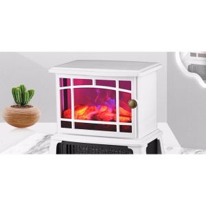 Semineu electric Flippy, 1500W, cu efect de flacara, 25 x 16 x 25 cm, Alb - Img 4