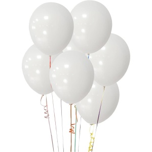 Set 10 Baloane din Latex, Flippy, Model Party, 13 cm, 1 g, Alb - Img 8