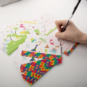 Set 10 Invitatii pentru Petrecere, Flippy, Colectia Dino Park, 11 x 14 cm, din Carton, Multicolor - Img 4