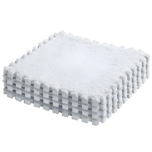 Set 10 Piese Covor tip Puzzle, Flippy, Spuma EVA, Pufos, 30 x 30 x 1 cm, Alb - Img 3