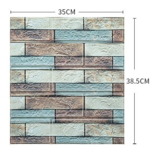 Set 10 Placi Tapet 3D Flippy, 35 x 38 cm, 3 mm, 1.33 mp, Multicolor