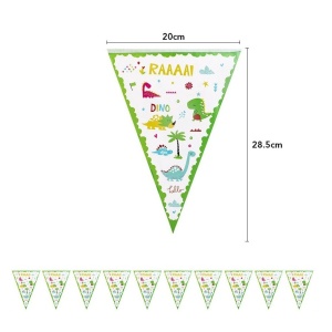 Set 10 Stegulete Tip Banner, Flippy, Colectia Dino Park, 28.5 x 20 cm, din Hartie Cretata, Multicolor - Img 4