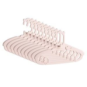 Set 10 Umerase pentru Copii, Flippy, Potrivite pentru Uscarea si Depozitarea Hainelor de Bebelusi, 28x16.7 cm, Roz - Img 1