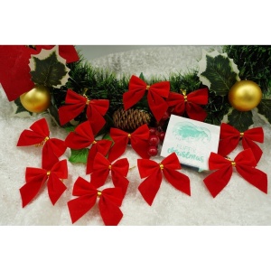 Set 12 fundite pentru brad, Rosii, clasice , 5 x 5 cm, din poliester, Flippy - Img 3