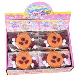 Set 12 Jucarii Antistres Squishy, Flippy, cu Revenire Lenta, Forma de Biscuite Rotund, Model Capybara, 7x6.5 cm, 55g, Ambalaj Transparent, Maro - Img 1