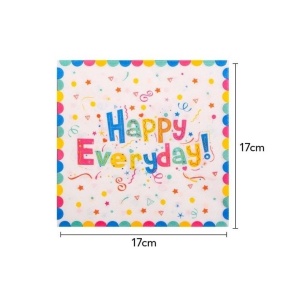Set 20 de Servetele de Masa, Flippy, Model Happy Everyday, 17 x 17 cm, Multicolor - Img 2